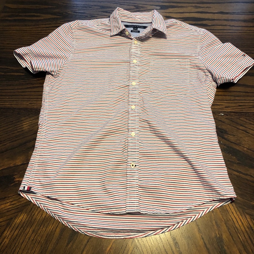 TOMMY HILFIGER Custom Fit Short Sleeve LARGE
